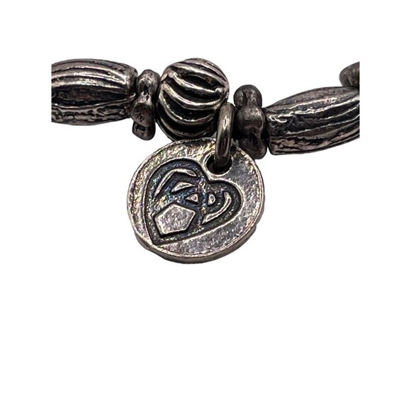 Vintage Philippe Audibert Paris Silver tone Beaded Metal Stretch Bracelet Signed - Picture 7 of 8